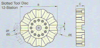 Инструментальный диск с пазами 12-ти позиционный 